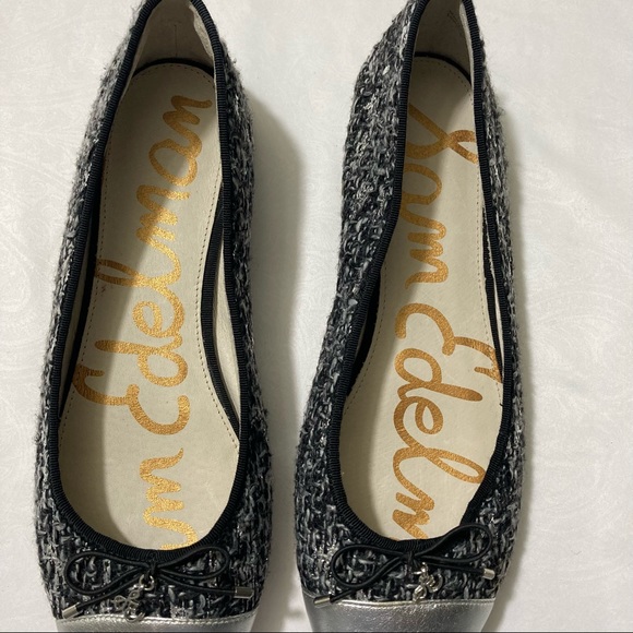 Sam Edelman Cap Toe Silver “Sara” Flats, Size 10 - Picture 8 of 10